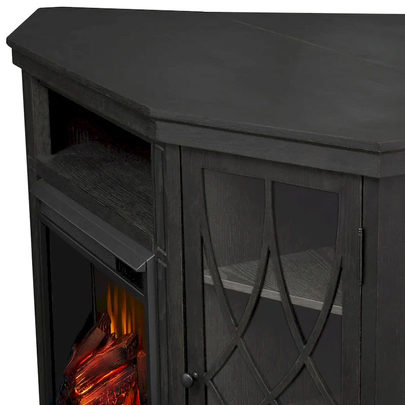 Lynette 56  TV Stand Electric Fireplace Gray