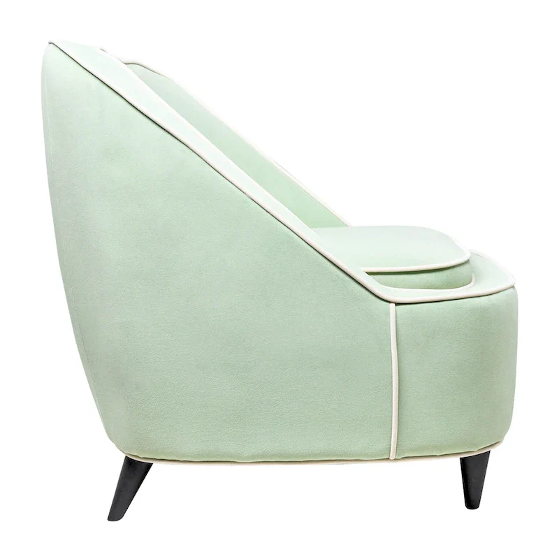 Two-Tone Upholstered Accent Chair - Green/Blue, Single Seat