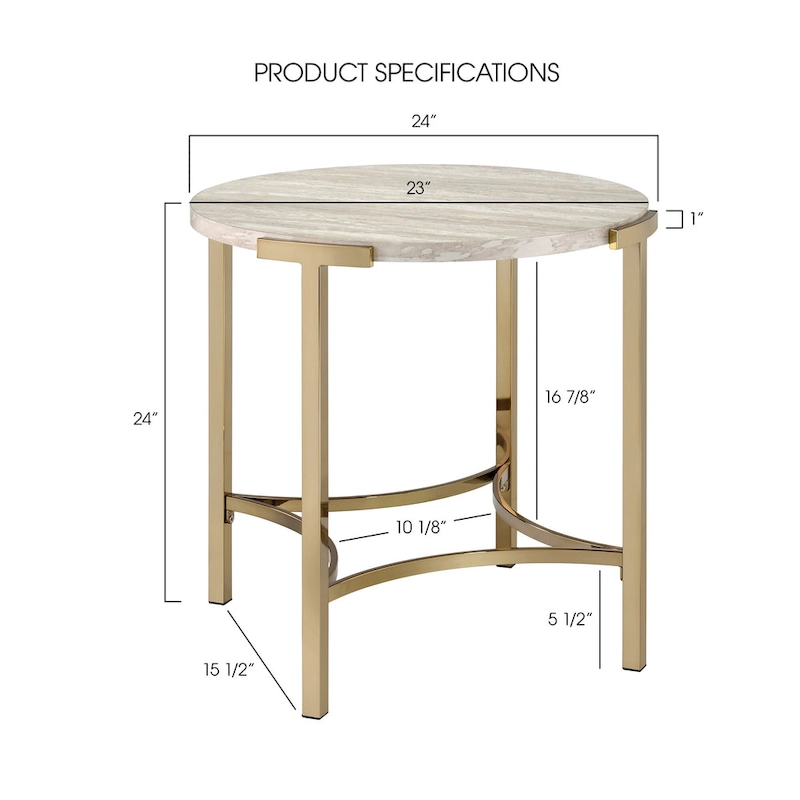 Brickelle Glam 24-inch Faux Marble End Table by Furniture of America