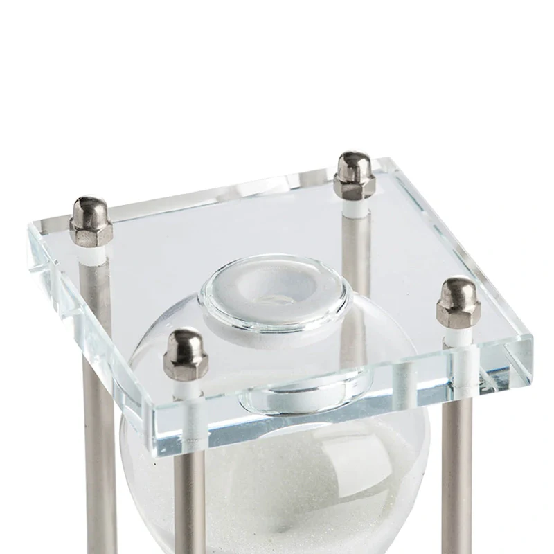 White and Silver 8-inch Industrial Hourglass
