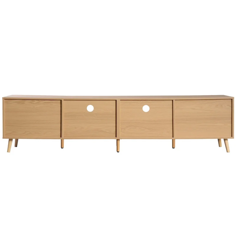 Modern Farmhouse Media Console with Solid Wood Legs