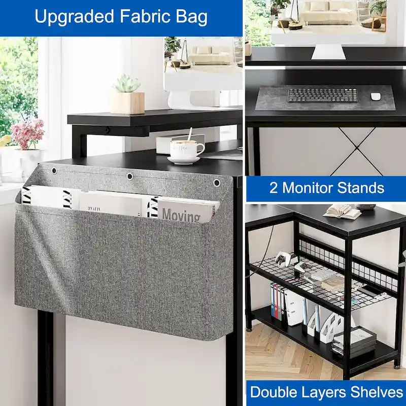 Small Gaming Desk with Power Outlets