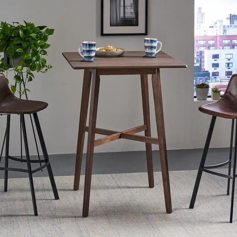 Bar Height Dining Table with Rubberwood Legs and Laminate Top