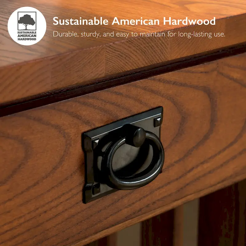 End Table with Drawer - Medium Oak, Mission Style, Single User