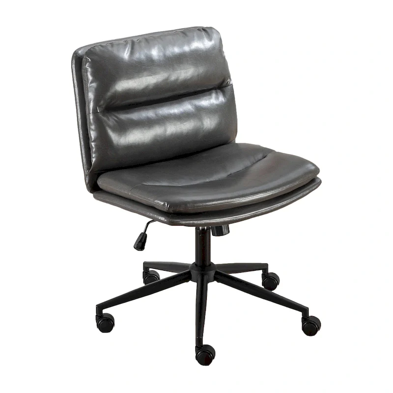 Roundhill Bizerte Adjustable Swivel Criss Cross Chair, Wide Seat Office Chair Vanity Chair
