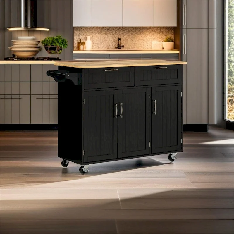 Mobile Kitchen Island with Storage