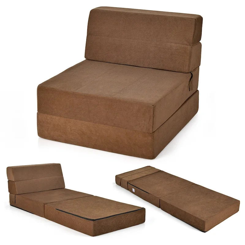 Tri-Fold Fold Down Chair Flip Out Lounger