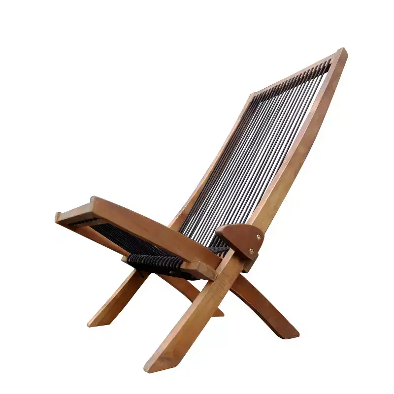 Okak Outdoor Lawn Chairs with Roping Backrest and Seat, Outdoor Chair with Foldable Design, Fire Pit Chairs for Backyard, Patio, Natural