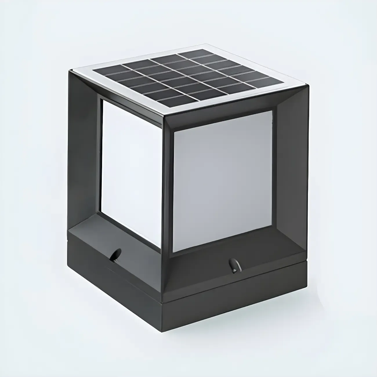 Simple Smooth Metal Cube Post Cap Light