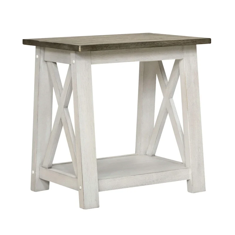 Laurel Bluff Antique White End Table