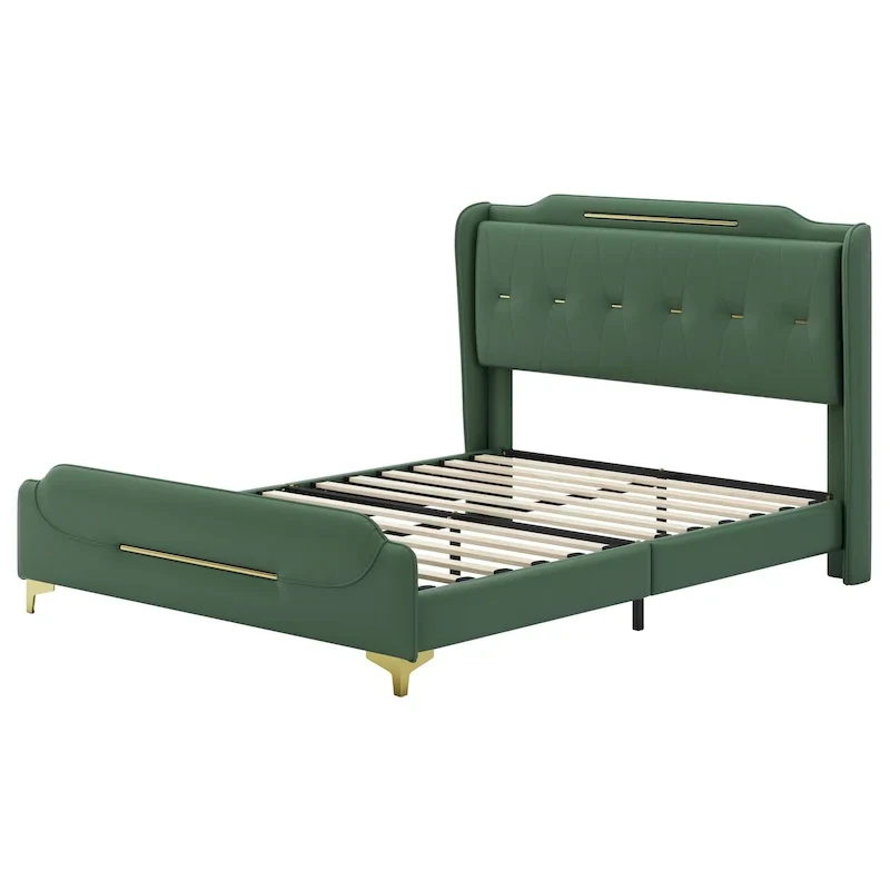 Modern Soft-Upholstered PU Leather Bed