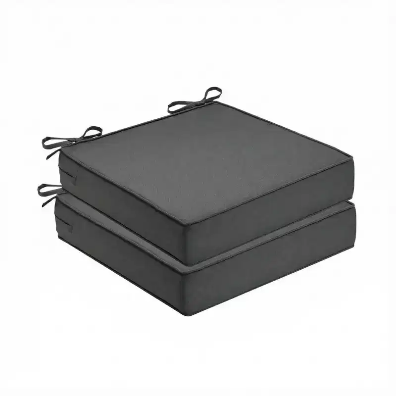 Waterproof Thick Outdoor Chair Cushions 2-Pack 600D Oxford Foam Seat Pads with Ties