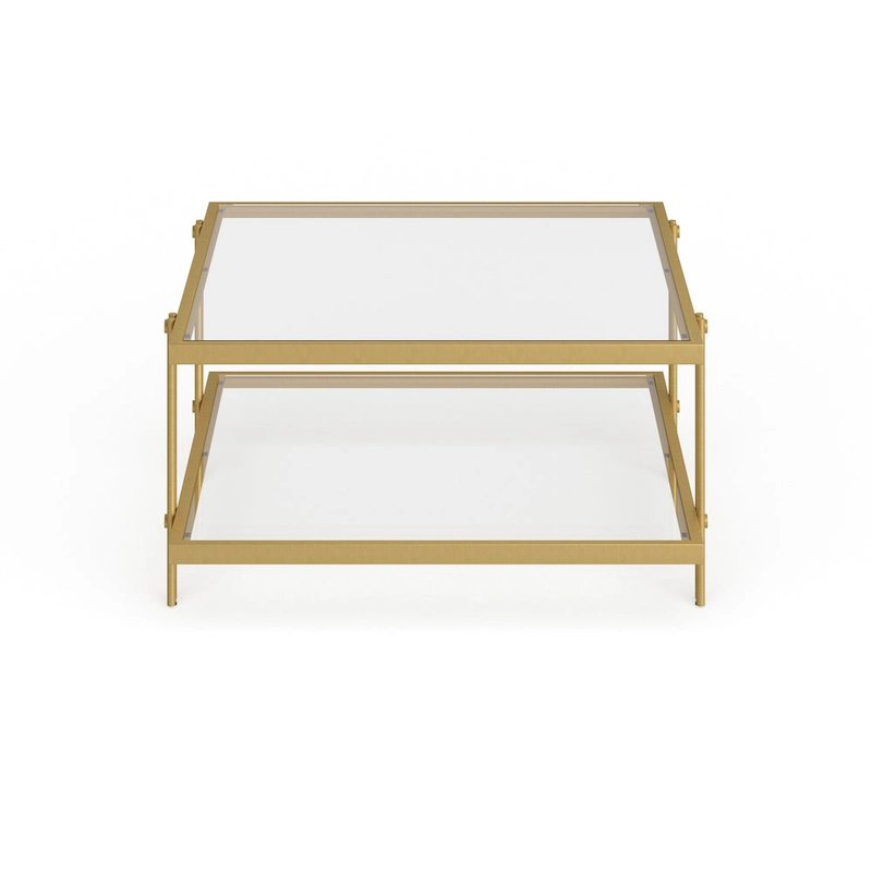 Inez Modern Steel and Glass Coffee Table