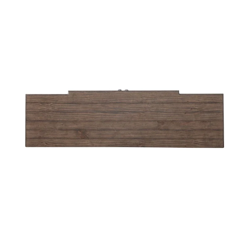 White & Grey Distressed Pine Breakfront Server – 1 Piece