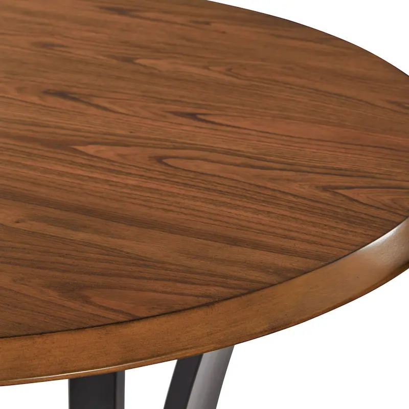 3-Piece 36  Round Top Counter Height Dining Table with 2 Faux Leather Stools