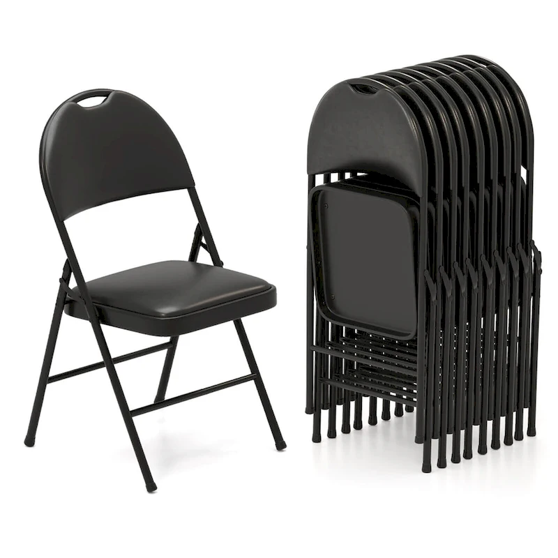 Costway 2/4/8/10/12 PCS Folding Padded Party Chairs with Metal Frame