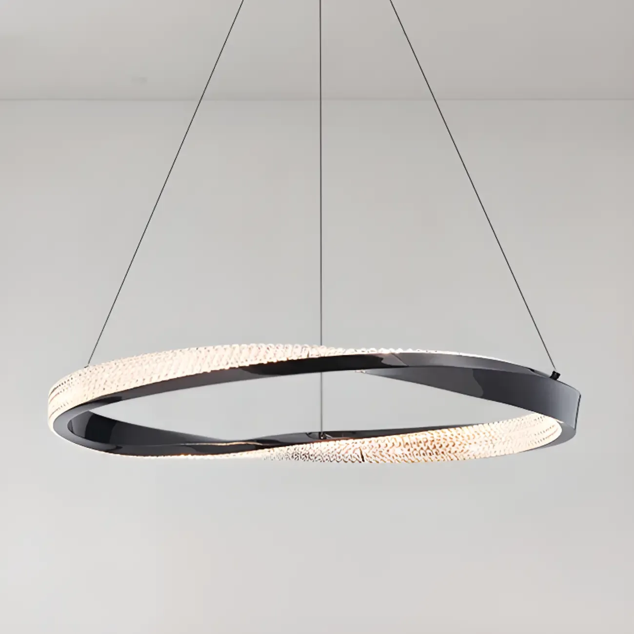 Modern LED Stylish Metal Black Circle Ring Chandelier