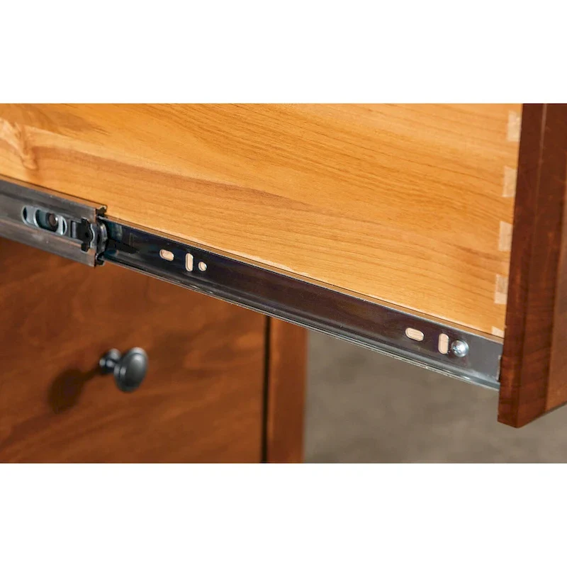 Solid Wood Desk with 4 Drawers - Natural Finish