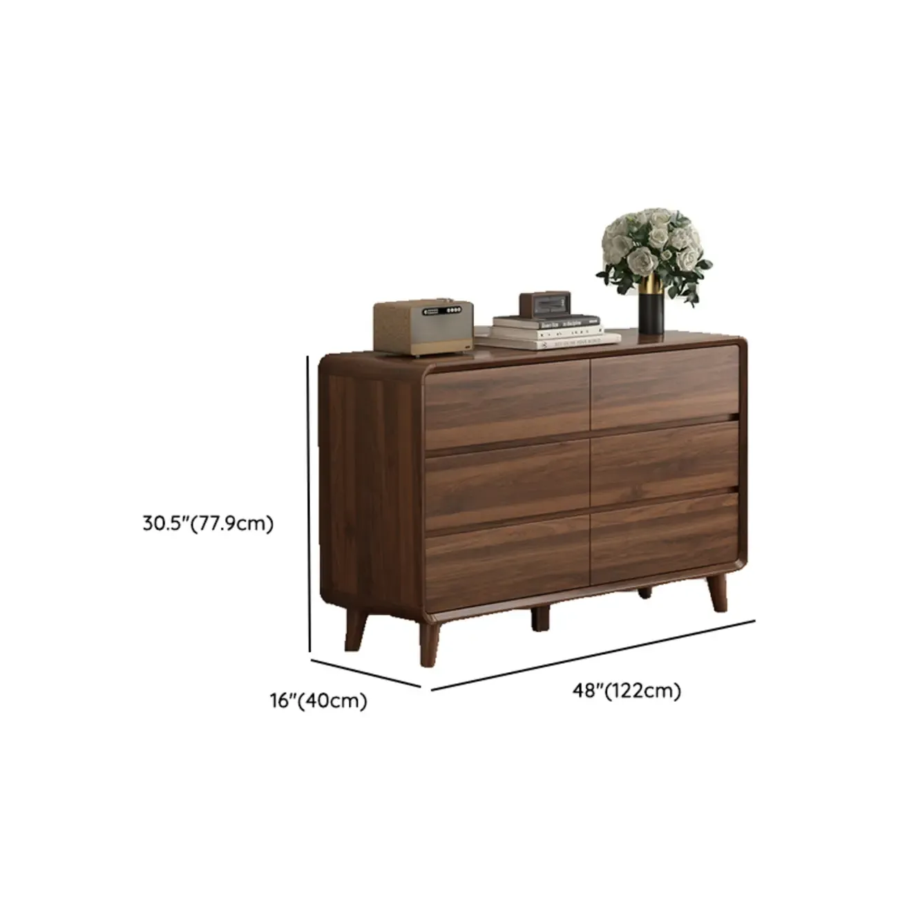 3 Tiers Rustic Square Brown Wood Dresser