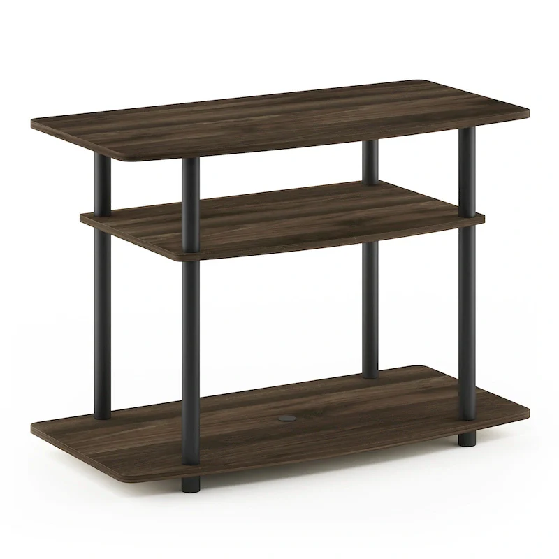 No Tools 3-Tier TV Stands, Columbia Walnut/Black