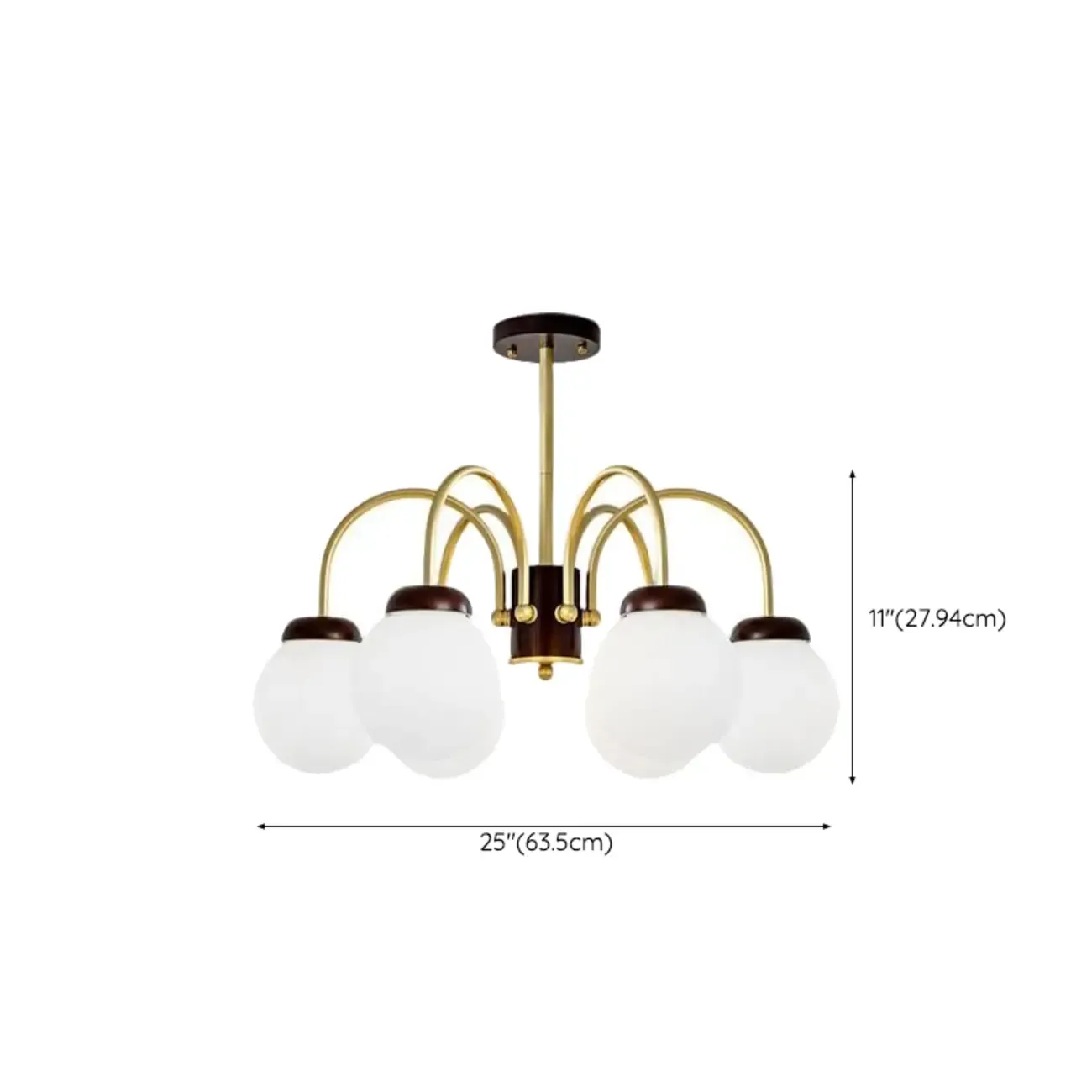 Classic Gold White Vitreous Ball Chandelier