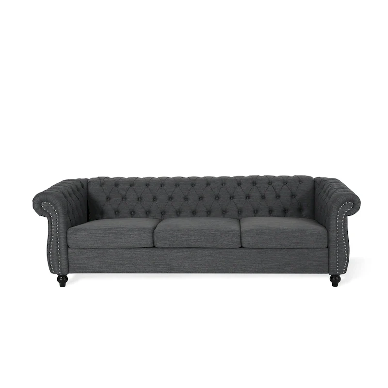 Chesterfield Button Tufted 3-seater Sofa with Nailheads