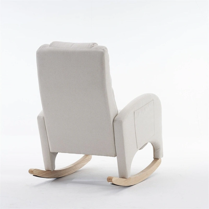 Ergonomic Fabric Nursery Rocking Chair With Adjustable Footrest