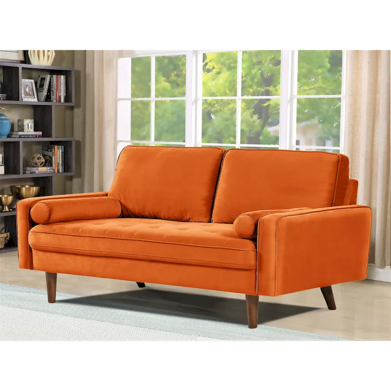 Monahan 58W Wood Frame Velvet Tufted Sofa
