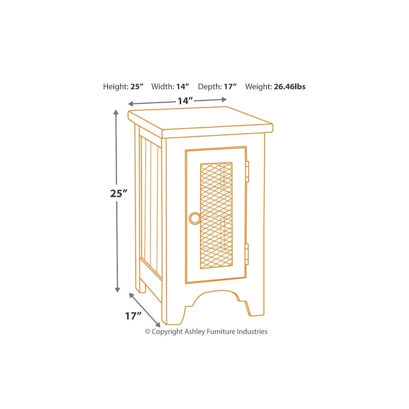 Wystfield Chairside End Table - White/Brown