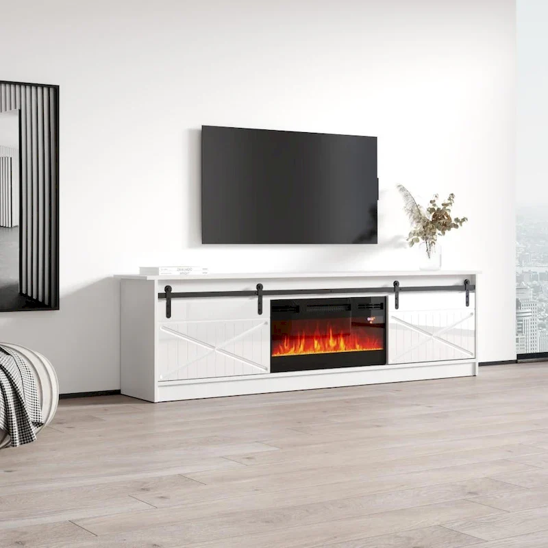 Granero BL-EF Electric Fireplace 79 TV Stand