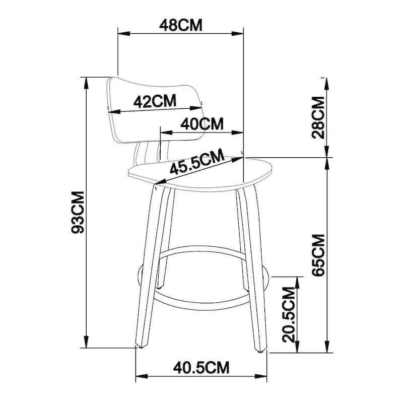 Mid-Century Fabric and Wood 26 Counter Stool with Swivel