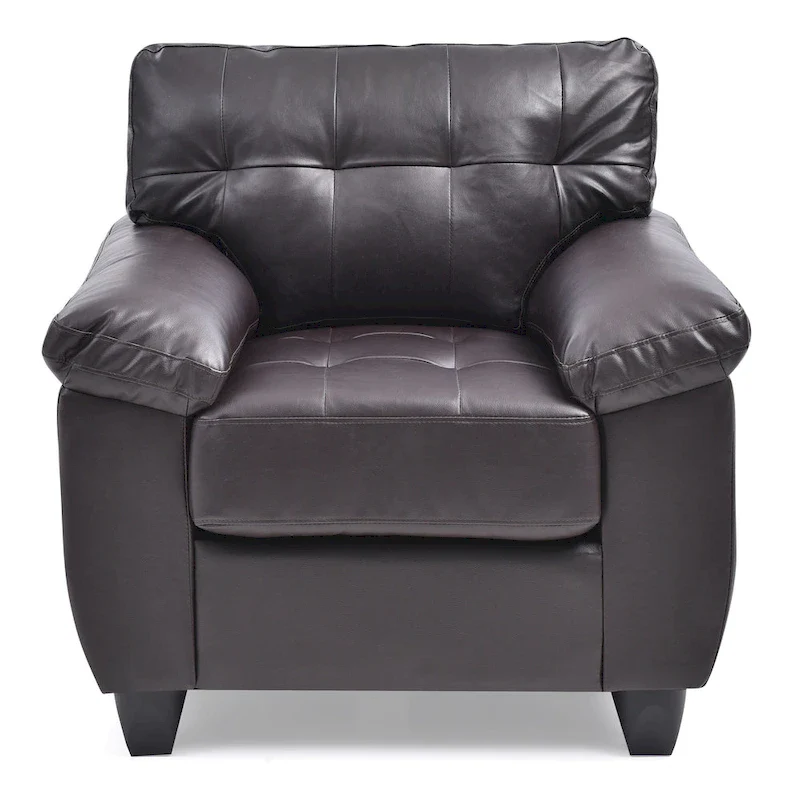 Faux Leather Tufted Accent Chair