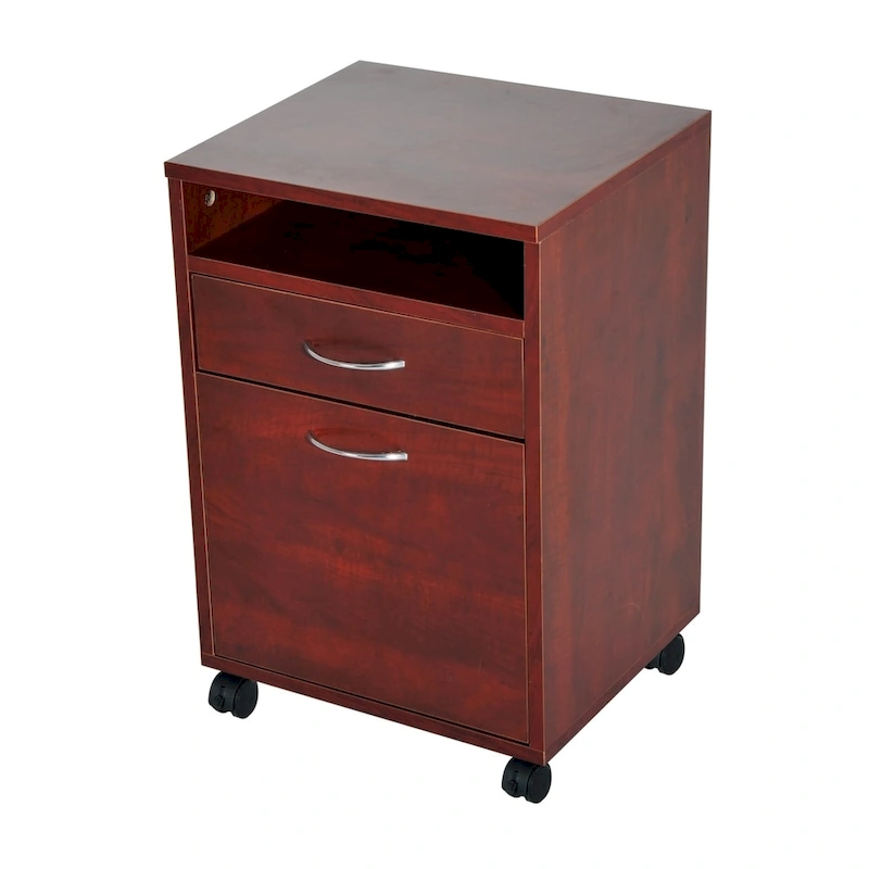 HomCom 24 Mobile Printer Cart with 2 Drawers, Brown - 15.7*13.8*23.6