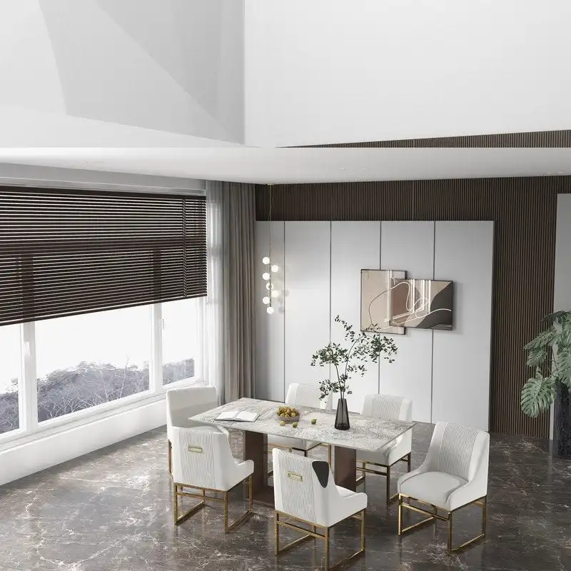 SEYNAR Contempoary Velvet Dining Chair with Metal Frame Legs, set of 6