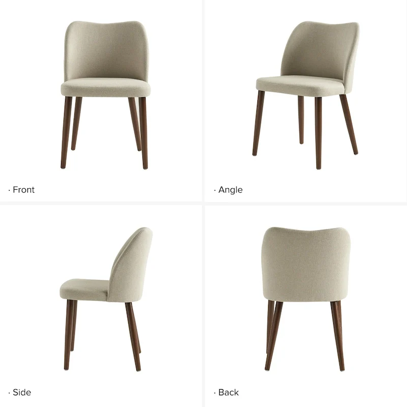 Melisa Upholstered Solid Wood Dining Chair Set of 2 by HULALA HOME