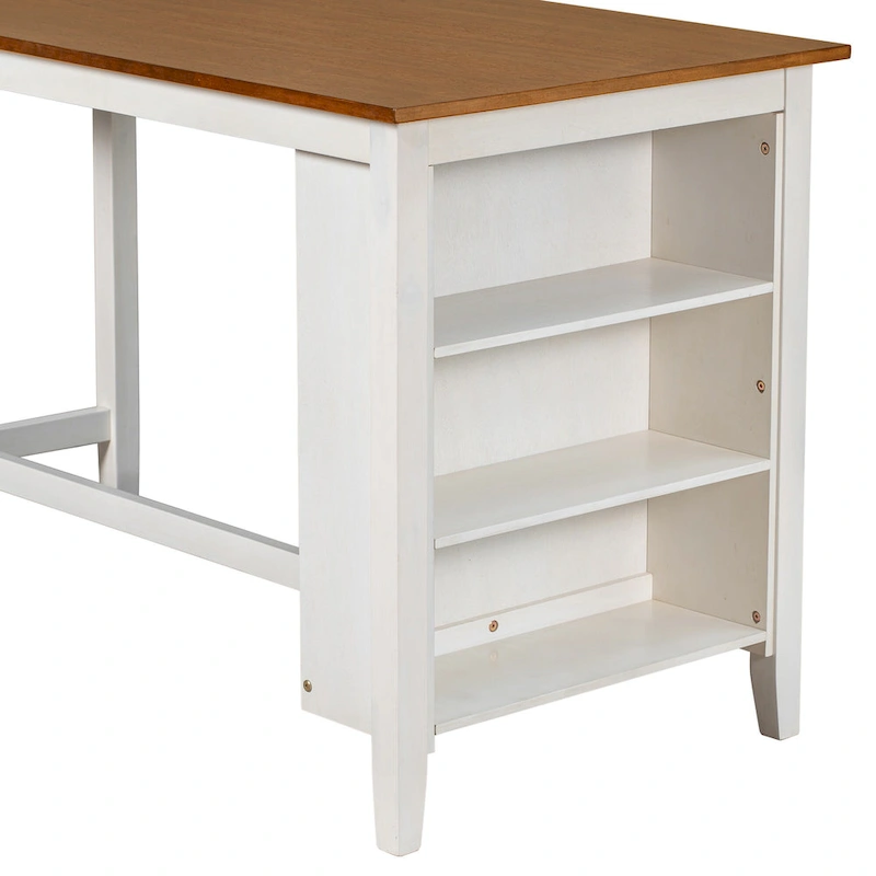 5-Piece Rustic Dining Set with Wooden Bar Table & 4 Chairs