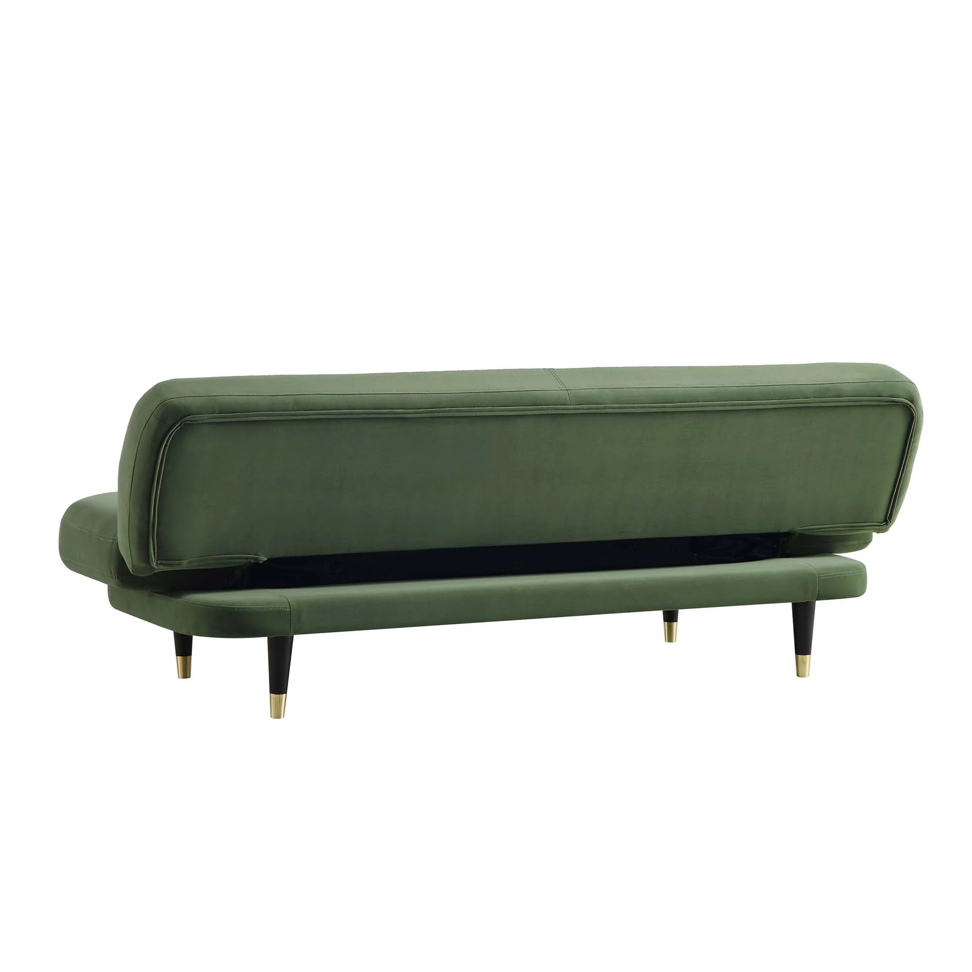 2-Seater Sofa Bed, Moss Green Velvet