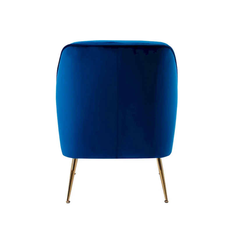 Velvet Upholstered Accent Chair with Gold Chrome Legs