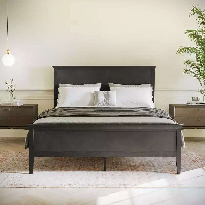 Flash Furniture Fiona Solid Wood Platform Bed Frame with Headboard, Footboard, and Slatted Bottom