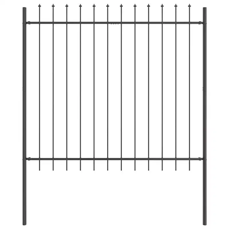 vidaXL Garden Fence Grey 5.58 x 4.92 ft Powder-coated Steel
