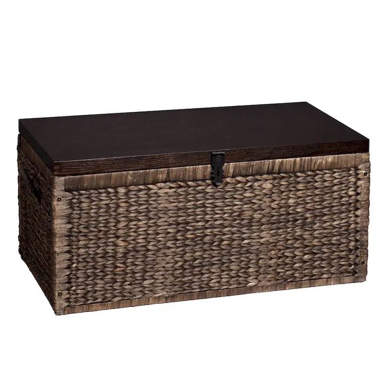 SEI Furniture Keene Espresso Woven Hyacinth Trunk Coffee Table