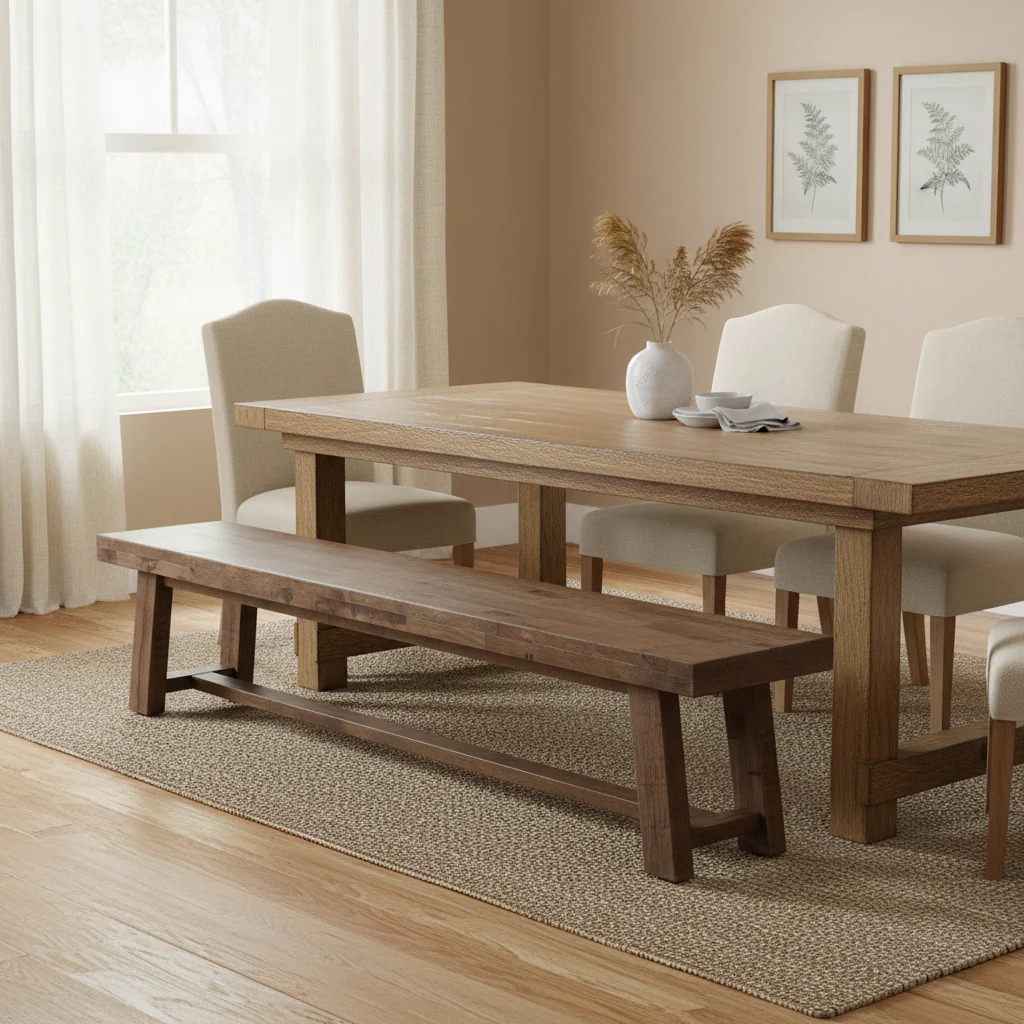 Medium Brown Reclaimed Mango Wood Accent Bench – 102 in