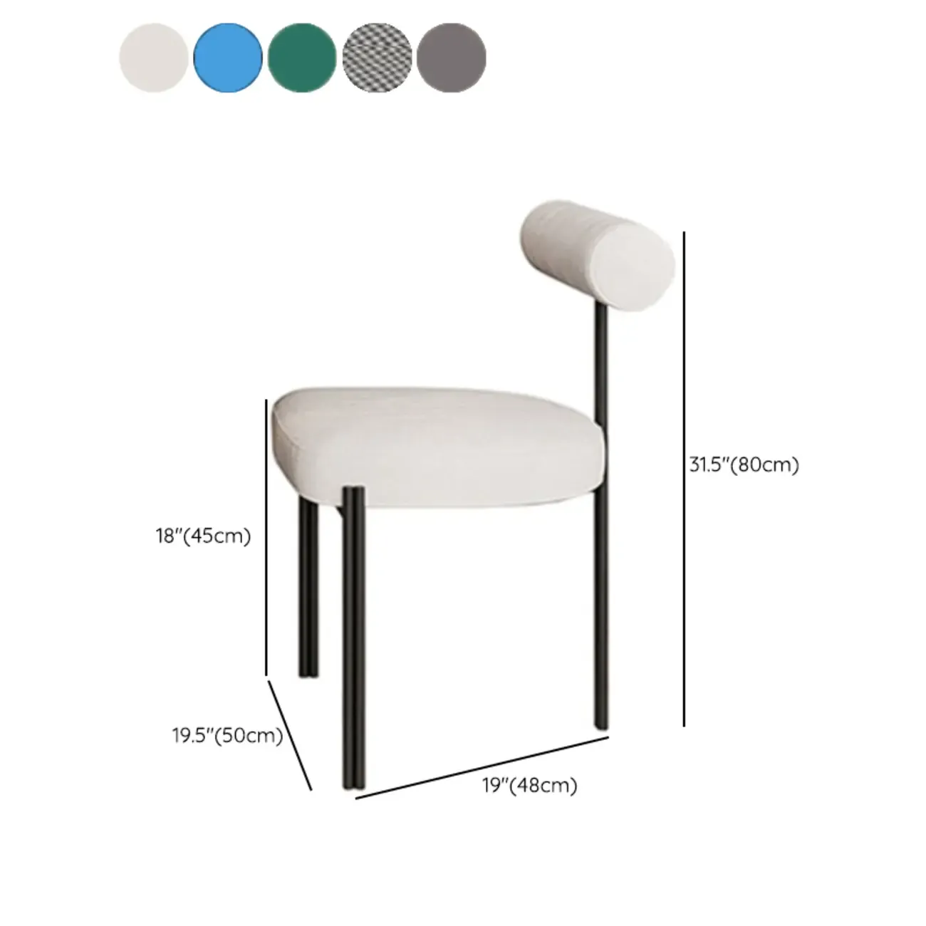 Grid Pattern Upholstered Armless Low Back Dining Chairs