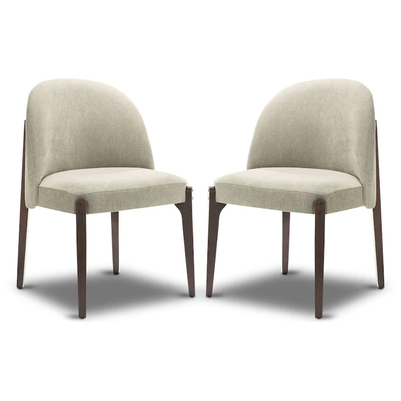 Pietta Dining Chair (Set of 2) - Durable Fabric with Solid Wood Legs