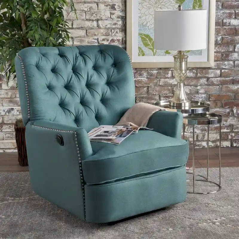 Salomo Tufted Fabric Power Recliner by Christopher Knight Home