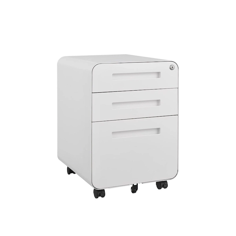 3 Drawer Mobile File Cabinet,Versatile Cabinet,5 Wheel Design Anti-Tilting Cold Rolled Steel Waterproof Moisture-Proof