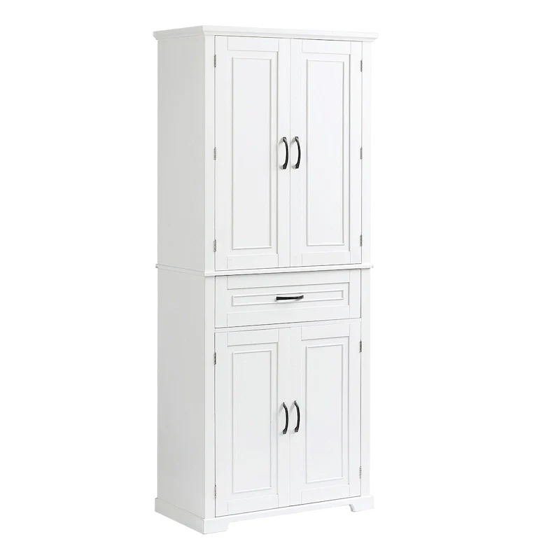 30 in. W x 16 in. D x 72 in. H Bathroom Cabinet with Doors, Drawer and Adjustable Shelves