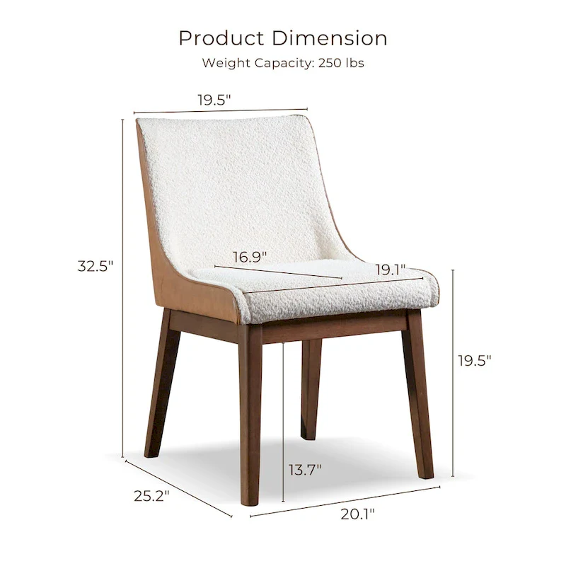 Beau III Mid-century 2-Pack Wingback Dining Chair Set