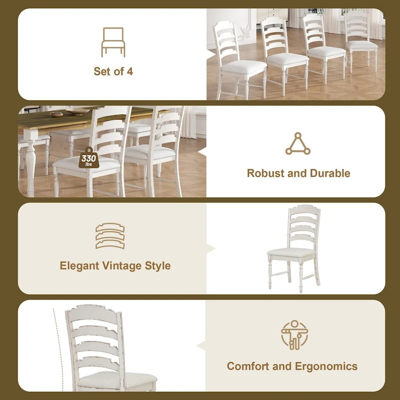 9-Piece Extendable Dining Table Set with 8 Upholstered Dining Chairs