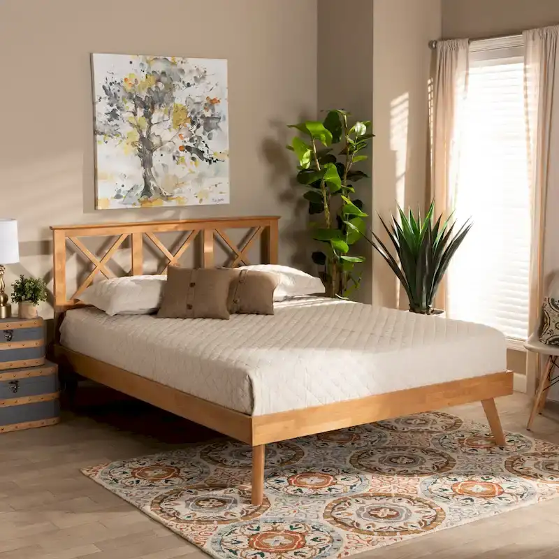 Galvin Contemporary Brown Finished Wood Platform Bed